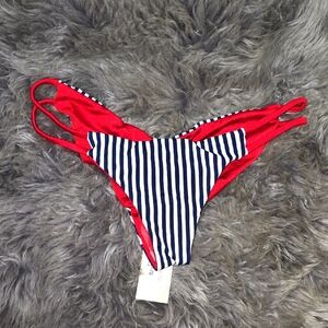 Doll Swimwear Striped Red and Blue Bikini Bottom